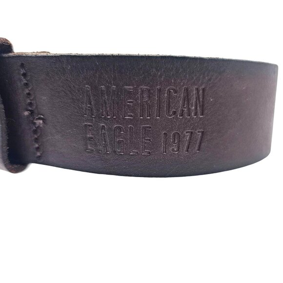 Vintage American Eagle Sz 38 Leather Belt 40" Adjustable Fit Brown - Picture 3 of 13